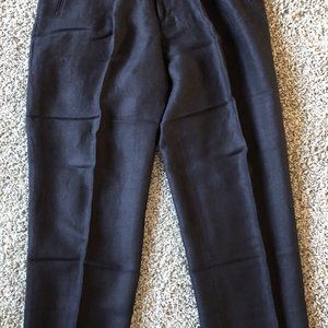 PERRY ELLIS PORTFOLIO MENS' BLACK LINEN TROUSERS